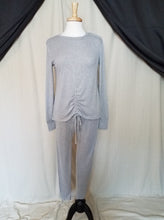Load image into Gallery viewer, Cozy Crew Neck with Drawstring Ruching
