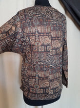 Load image into Gallery viewer, Papillon Multi Color Global Print Sweater with Side Ruching