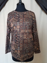 Load image into Gallery viewer, Papillon Multi Color Global Print Sweater with Side Ruching