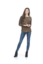 Load image into Gallery viewer, Papillon Multi Color Global Print Sweater with Side Ruching
