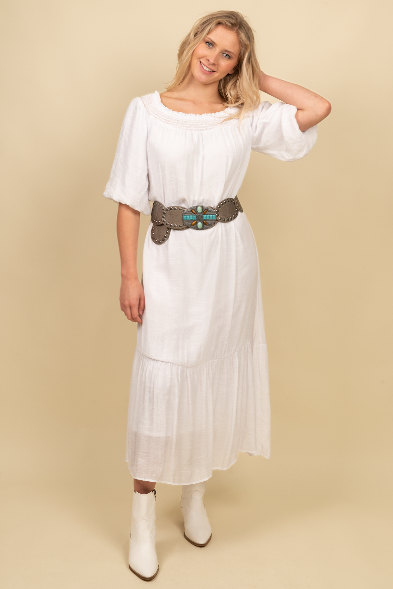 Off the Shoulder Peasant Dress