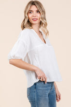 Load image into Gallery viewer, Cotton Gauze Puff Sleeve Top
