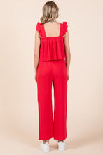Load image into Gallery viewer, Cotton Gauze Ruffle Tank and Pull On Pant Set