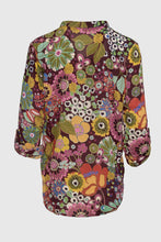 Load image into Gallery viewer, Split Neck Chiffon Roll Tab Top