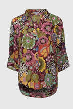 Load image into Gallery viewer, Split Neck Chiffon Roll Tab Top