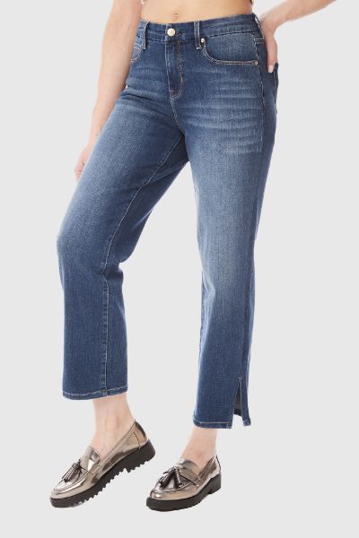 Straight Leg Side Slit Ankle Jean