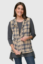 Load image into Gallery viewer, Plaid French Terry Vest w/ Pockets