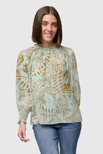 Load image into Gallery viewer, Georgette Balloon Sleeve Ruffle Neck Top