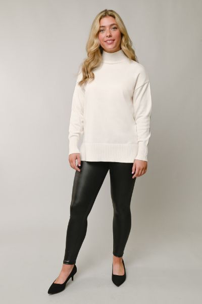 Hi-Lo Mock Neck Tunic Sweater