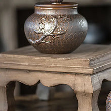 Load image into Gallery viewer, Dark Brown Ceramic Storage Canister with Plum Tree Motif