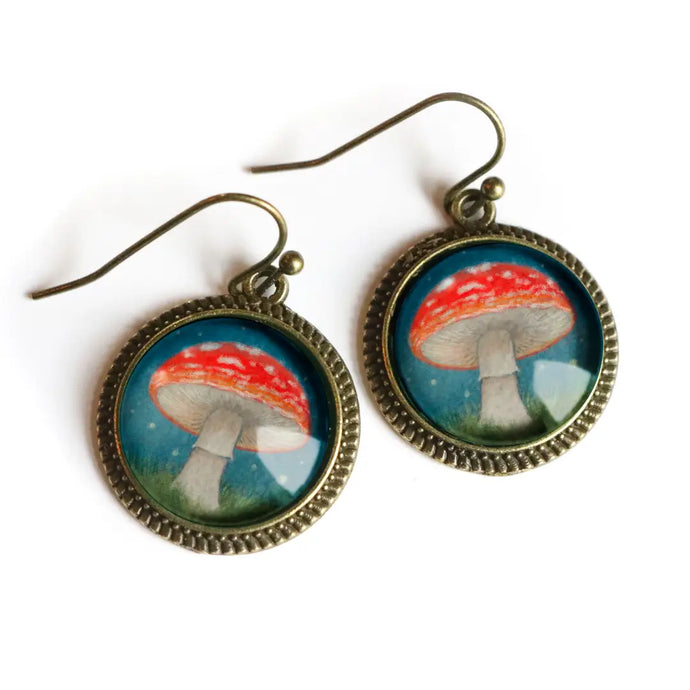 Moonlit Mushrooms Earring