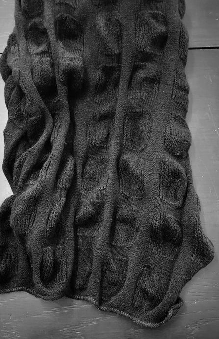 Long Black Knit Scarf