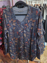 Load image into Gallery viewer, Multi Leaves V-Neck Hacci Top