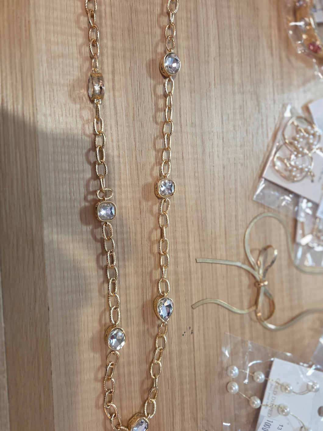 Long Gold Glass Bezeled NK