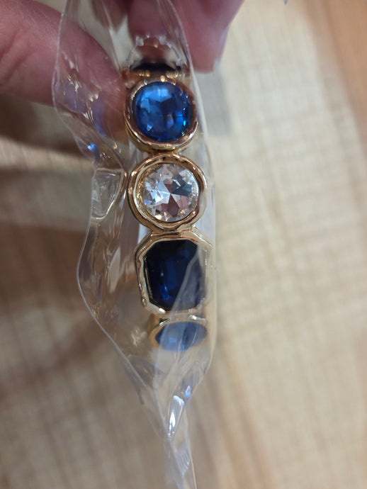 Blue Glass Bezel Bracelet