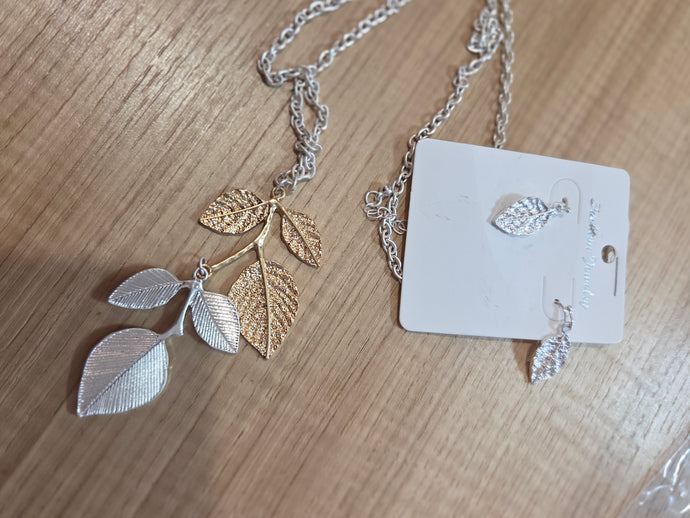 Long Gold Silver Leaf Set