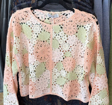 Load image into Gallery viewer, Floral Crochet Overlay Sweater