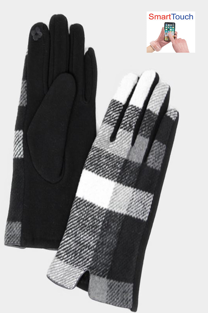 BUFFALO CHECK PATTERN SCREEN-TOUCH GLOVES