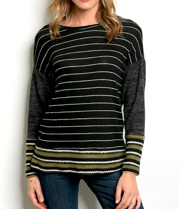 Black White Stripe Sweater