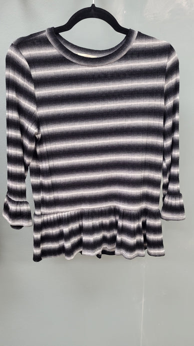 Black White Stripe Top