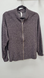Soft Ribbed Zippered Sweater
