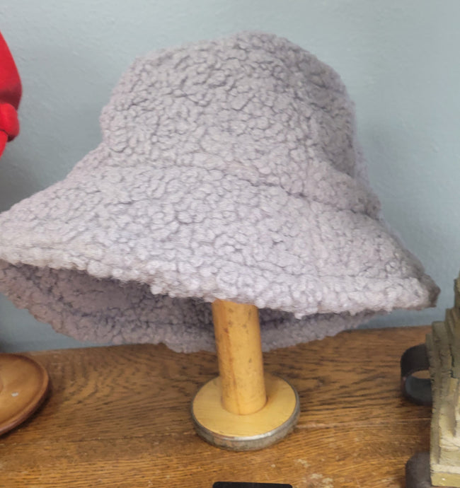 Boucle Teddy Bear Bucket Hat