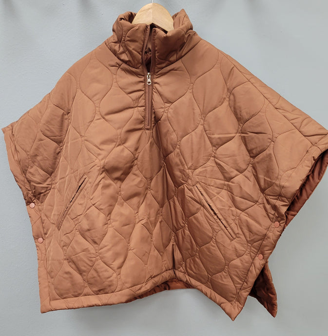 Quilted Half-Zipper Puffer