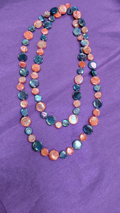 Mother of Pearl Blue and Orange Strand