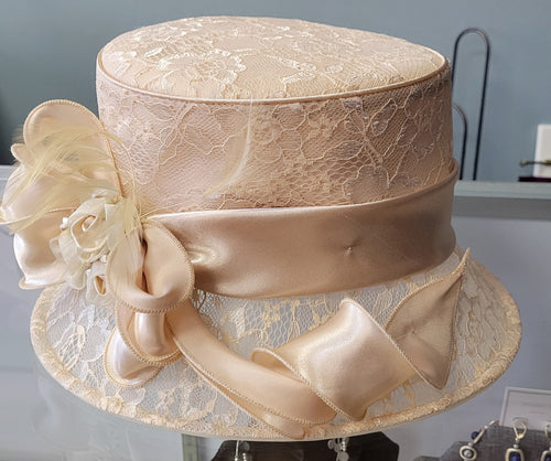 Satin Lace Bow Bucket Hat