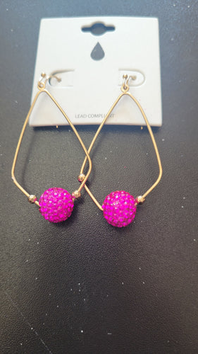 Bold Pink Stone Drop Earrings