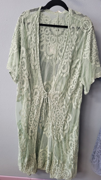 Tie-Front Lace Duster