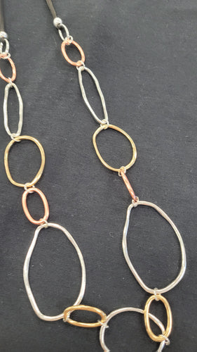 Copper Gold Silver Necklace