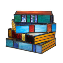 Load image into Gallery viewer, Books Stained Glass Accent Lamp