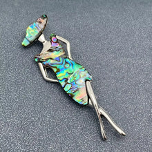 Load image into Gallery viewer, Abalone Shell Silver Tone Fashion Lady Brooch