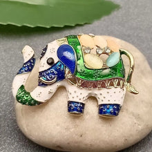 Load image into Gallery viewer, Cute Rhinestone Enamel Elephant Brooch
