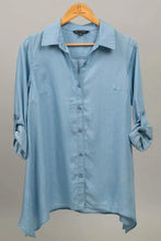 Load image into Gallery viewer, Chambray Tencel Button Front Tunic