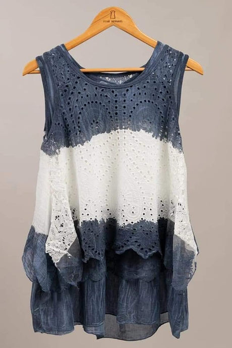 Eyelet Overlay Top