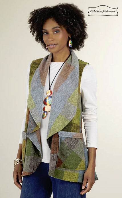 Plaid Fleece Vest