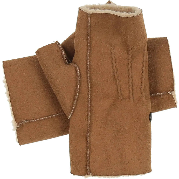Fingerless Faux Suede Armwarmer with Sherpa Lining