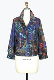 Retro Print Biker Jacket