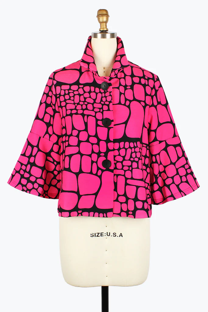 DAMEE PEBBLE PATTERN CROPPED JACKET