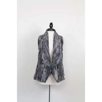 Faux Fur Drapey Front Vest