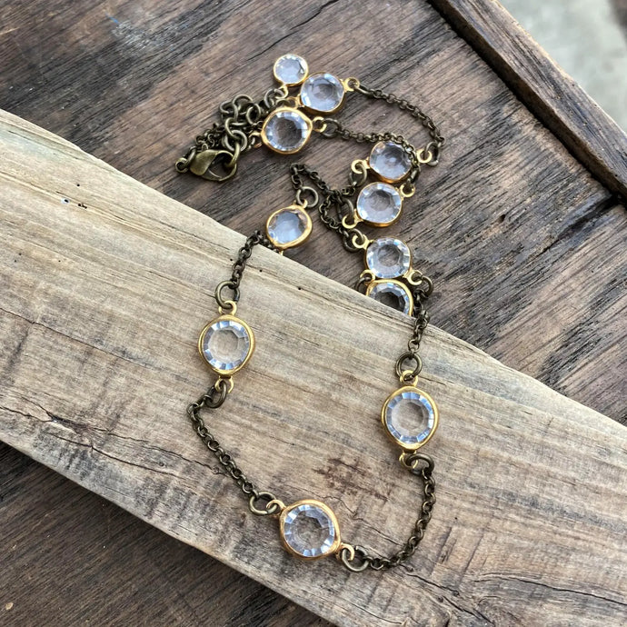 Crystal & Gold Bead Necklace