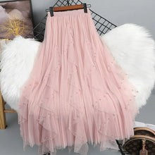 Load image into Gallery viewer, Beaded Mesh Pleated Skirt