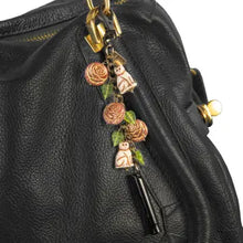 Load image into Gallery viewer, Purse Charm W Whistle: Cats in the Rose Garden Purse Charm