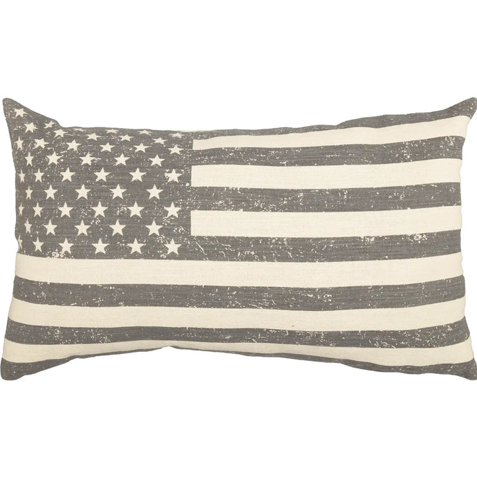 Stenciled Flag Pillow Cover