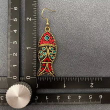 Load image into Gallery viewer, Vintage Nepal Style Fish Dangle Earrings