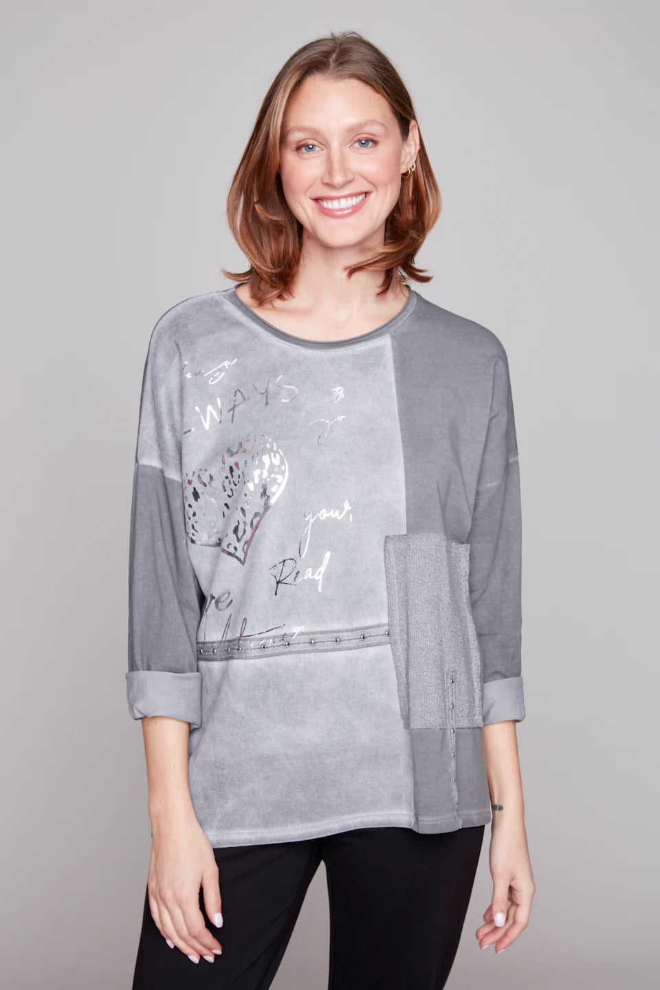 Woven Top Grey