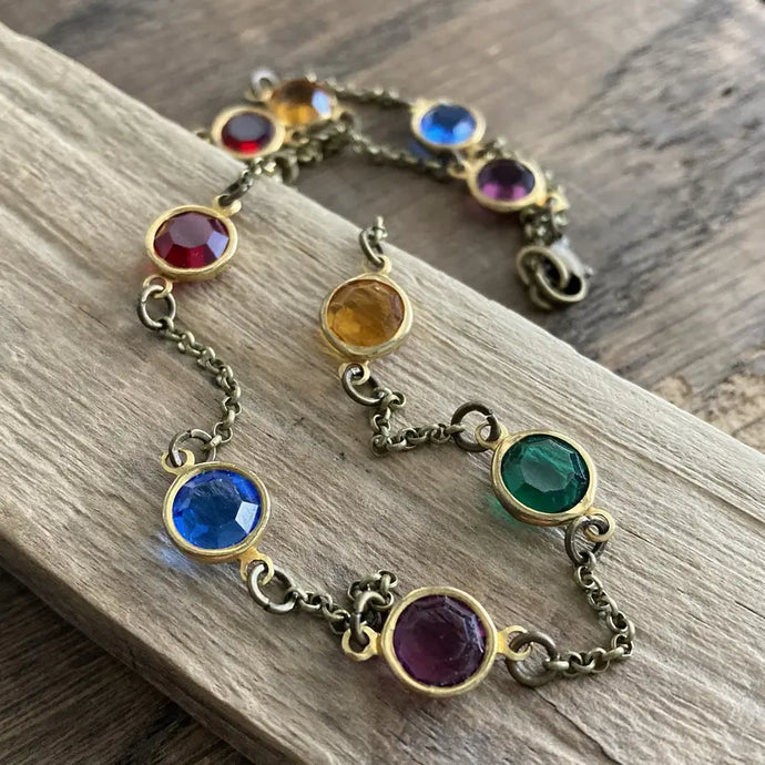 Crystal Multi Color Bead Layering Necklace