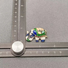 Load image into Gallery viewer, Cute Rhinestone Enamel Elephant Brooch